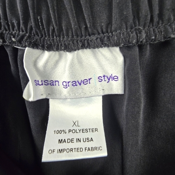 SUSAN GRAVER Chic Midi Skirt Black Womens Size XL Mature‎ Minimalist Neutral - Picture 5 of 9